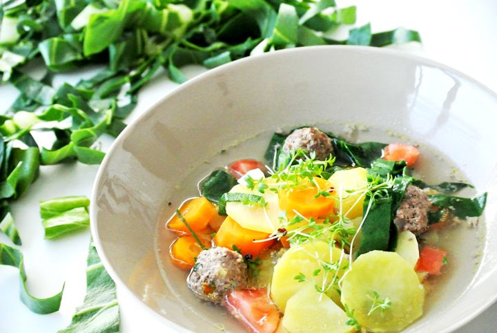 Mitte stärken - Essen gegen herbstliche Verkühlungen foodblog, fit essen, TCM Rezepte, Gemüse, Suppe, Fleischbällchen, besser essen, glutenfrei