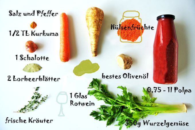 Tomatensauce mit Linsen, eine Sauce - viele Möglichkeiten, Eiweiß ohne Fleisch