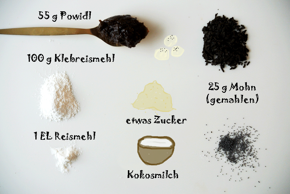 foodblog, fit essen, TCM Rezepte, besser essen, glutenfrei, Klebreis Bällchen, Powidl, Mohn, sticky rice ball