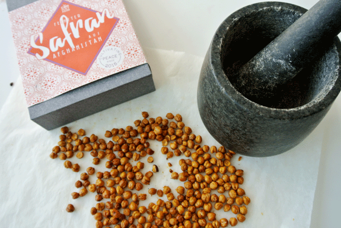foodblog, fit essen, TCM Rezepte, besser essen, glutenfrei, Kichererbsen rösten, Safran, Knabber-Spaß